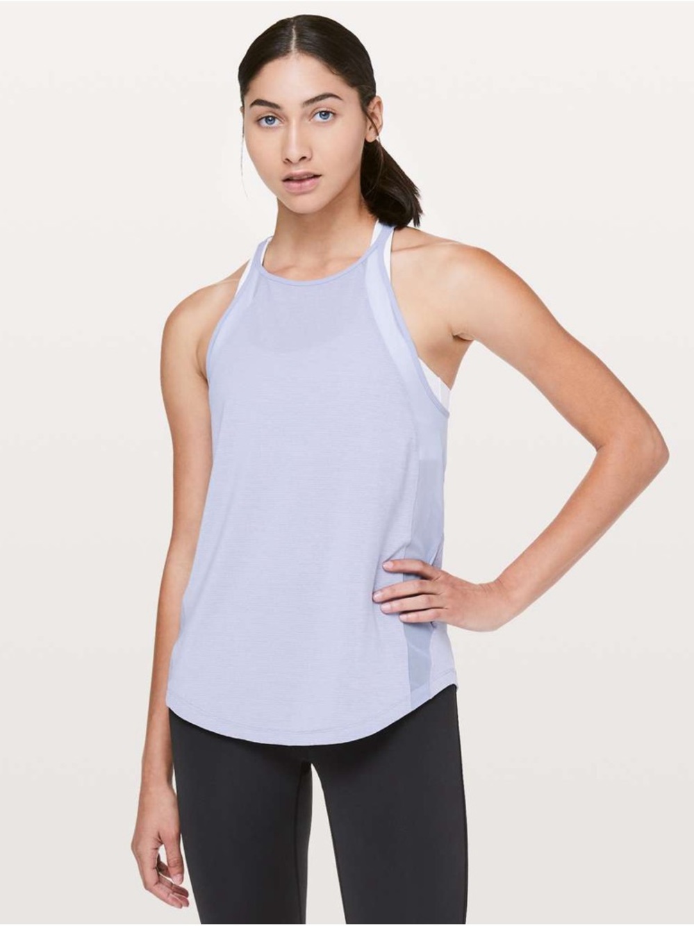 Lululemon Run Off-Route Tank Size 6 Heathered Iron Purple